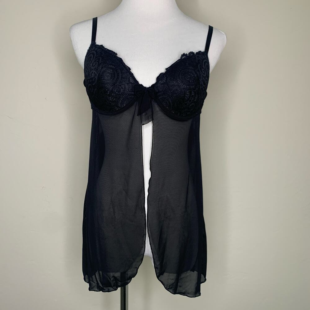 Rampage Intimates Black Chemise Sz Large Negligee Whimsygoth Coquette